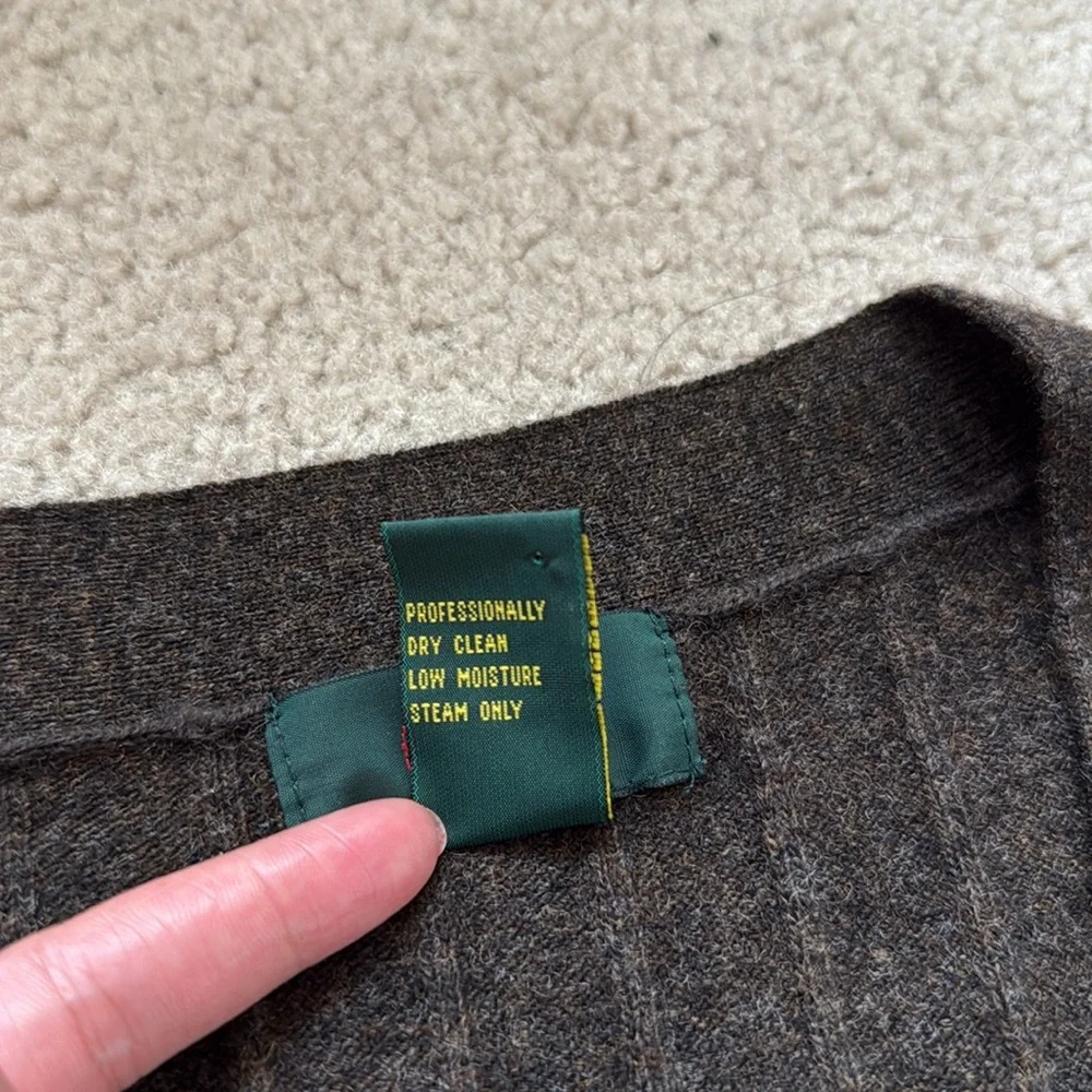Men's Brown Wool Sweater Vest - Picture 3 of 7